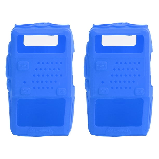 2 fundas protectoras de silicona para mini walkie-talkie, para radio bidireccional Baofeng UV5R (azul)