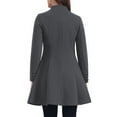 thumbnail image 3 of INSPIRE CHIC Women's Winter Coat A-Line Long Sleeve Single Breasted Peplum Hem Long Coat XL Dark Gray, 3 of 6