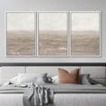 thumbnail image 2 of IDEA4WALL Framed Canvas Print Wall Art Set of 3 Neutral Seascapes Subtle Tones Illustration Print Watercolor Abstract Ocean Serene Modern Digital Art Minimal Chic for Home Decor - White 16"x24"x3, 2 of 5