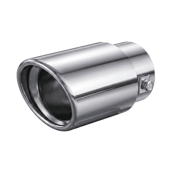 Universal Adjustable Stainless Steel Car Exhaust Tip, 2.5"-3.3" Chrome-Plated Modification & Decoration, Silver