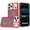 Red, variant on For iPhone 17 Pro Max Case Full Crystal Bling Metallic Buttons + Tempered Glass