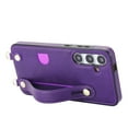 thumbnail image 3 of Allytech Slim Case for Samsung Galaxy S25 with Card Slot & Shoulder Strap, Premium PU Leather Adjustable Strap Wristband Kickstand Shockproof Full Protective Cover for Women Men, Purple, 3 of 11