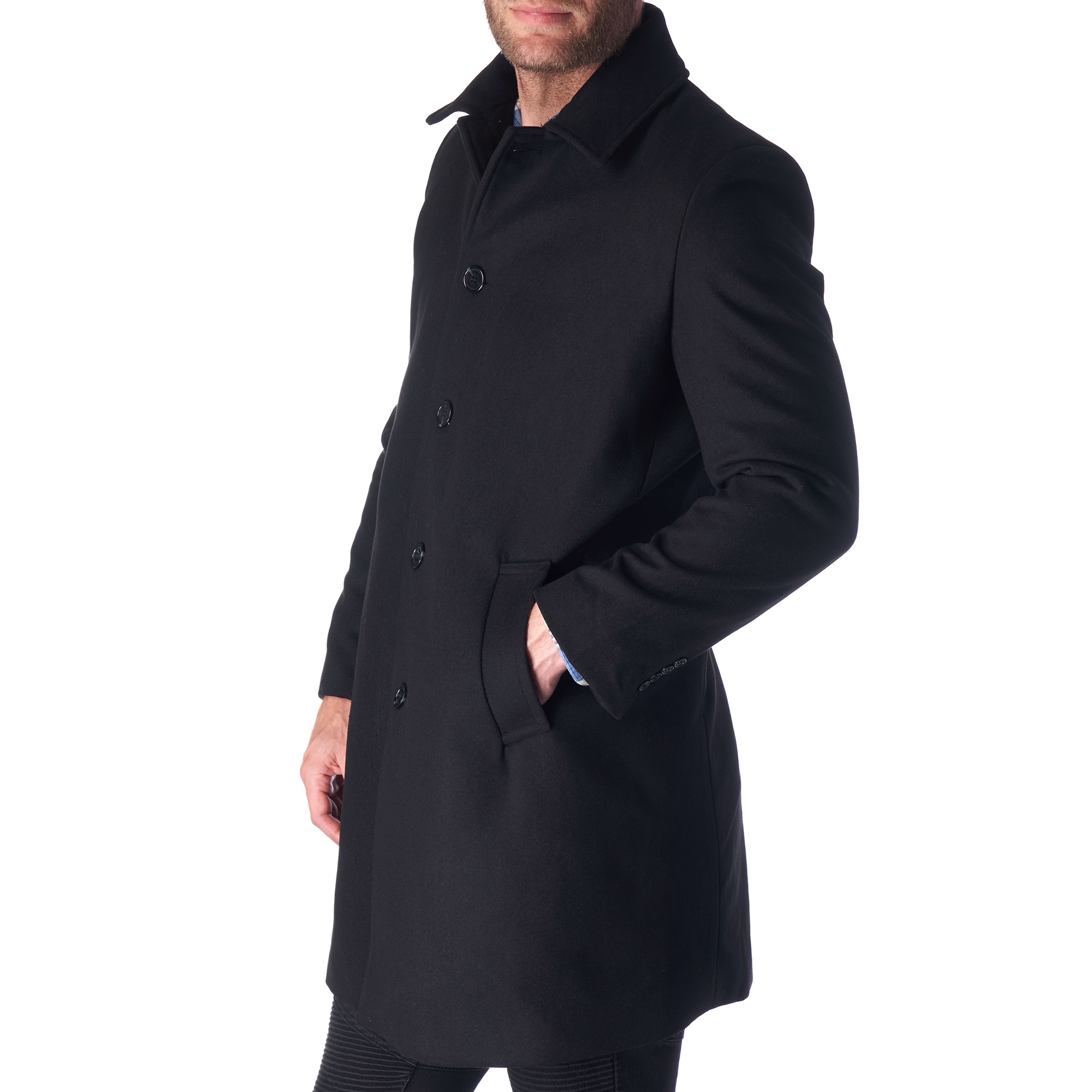 Hammer Anvil Mens Wool Blend Single Breasted Walking Coat Tailored Long Jacket - image 5 of 7