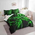 thumbnail image 3 of Manfei Gaming Twin Bedding Sets 7-Piece,Teen Video Game Bedding Comforter Set,Green Gameoad Lightning Sheet Sets For Boys Girls,Super Cozy Bedroom Decoration Reversible, 3 of 8