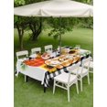 thumbnail image 3 of Outdoor Tablecloth with Umbrella Hole and Zipper, Thanksgiving Rectangle Table Cloth 60x120 Inch Waterproof Tablecloth, Fall Orange Black Plaid Pumpkin Sunflower Picnic Table Cover for Patio Camping, 3 of 7