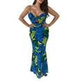 thumbnail image 4 of Caoirhny Women Spaghetti Strap Floral Dress Summer Twisted Cutout Backless Cocktail Party Dress for Beach Nightclub, 4 of 9