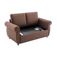 thumbnail image 3 of Sofa Bed, Pullout Sofa Bed Loveseat Sleeper with Twin Size Memory Mattress for Living Room Spaces, Brown, 3 of 7