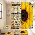 thumbnail image 2 of Shower Curtain Sets with Rugs Sunflower Bathroom Decor Inspirational Quotes, 2 of 3