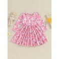 thumbnail image 2 of Bagilaanoe Toddler Baby Girl Easter Dress Long Sleeve A-line Dresses 6M 9M 12M 18M 24M 3T Kids Spring Swing Sundress, 2 of 9