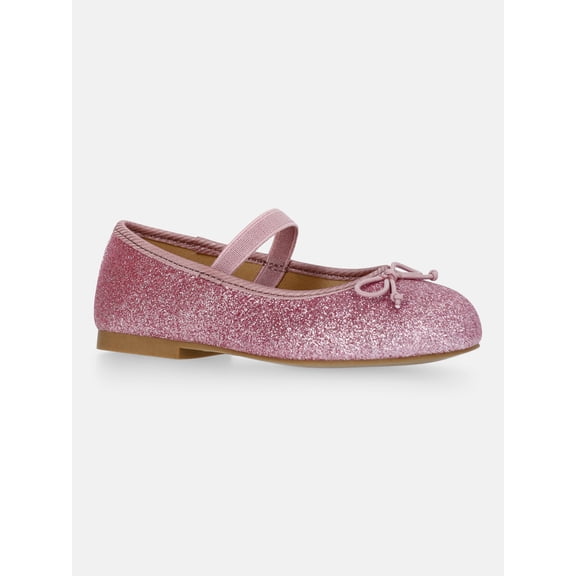 Wonder Nation Girls Bow Ballet Dress Shoes