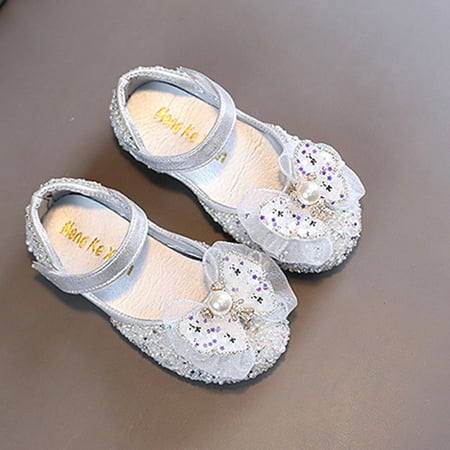 

TOWED22 Baby Girls Shoes Fashion Autumn Toddler And Girls Casual Shoes Thick Sole Leather Shoes Shoes For Toddler Girls Silver