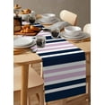 thumbnail image 6 of Navy Blue Pink Striped Table Runner 48 Inches, Modern Minimalist Ombre Lines Bed Runner Dresser Scarves Tabletop for Indoor Outdoor Parties/Ceremony/Banquet, 13" x 48", 6 of 8