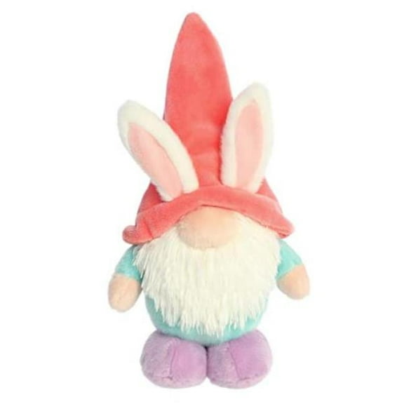 Aurora 82079 7.5 in. Vibrant Spring The Gnomlinis Bunny Gnome Decorative Charm Endless Fun Stuffed Animal Plush Toy, Red