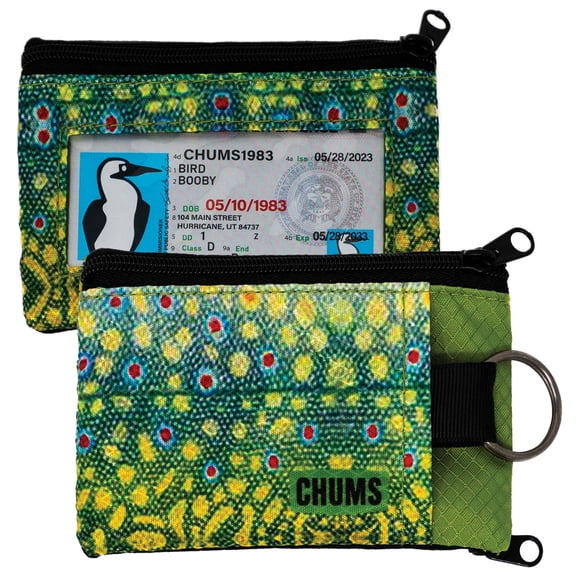 Chums Surfshorts Keychain Wallet (Brook Trout) - Slim RFID Blocking Nylon Travel Wallet w/ ID Window