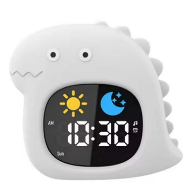 Reloj Despertador con Forma de Animal, Control de Palmaditas, Reloj para Entrenar el Sueño, Pequeños Adornos, Luz Táctil Ajustable.