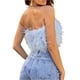 thumbnail image 4 of VISgogo Tops de tubo para mujer, decoración peluda de color sólido para adultos sin mangas con hombros descubiertos y espalda descubierta, tops cortos ajustados VISgogo moda, 4 of 9