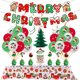 thumbnail image 1 of Kit de globos navideños Merry, 38 unidades, látex, con pancarta y mantel, 1 of 1