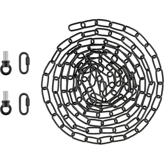 Aspen Creative 21116-91, Steel 15 Feet Heavy Duty Chain & Quick Link Connector for Hanging Up Maximum Weight 50 Pounds in Matte Black