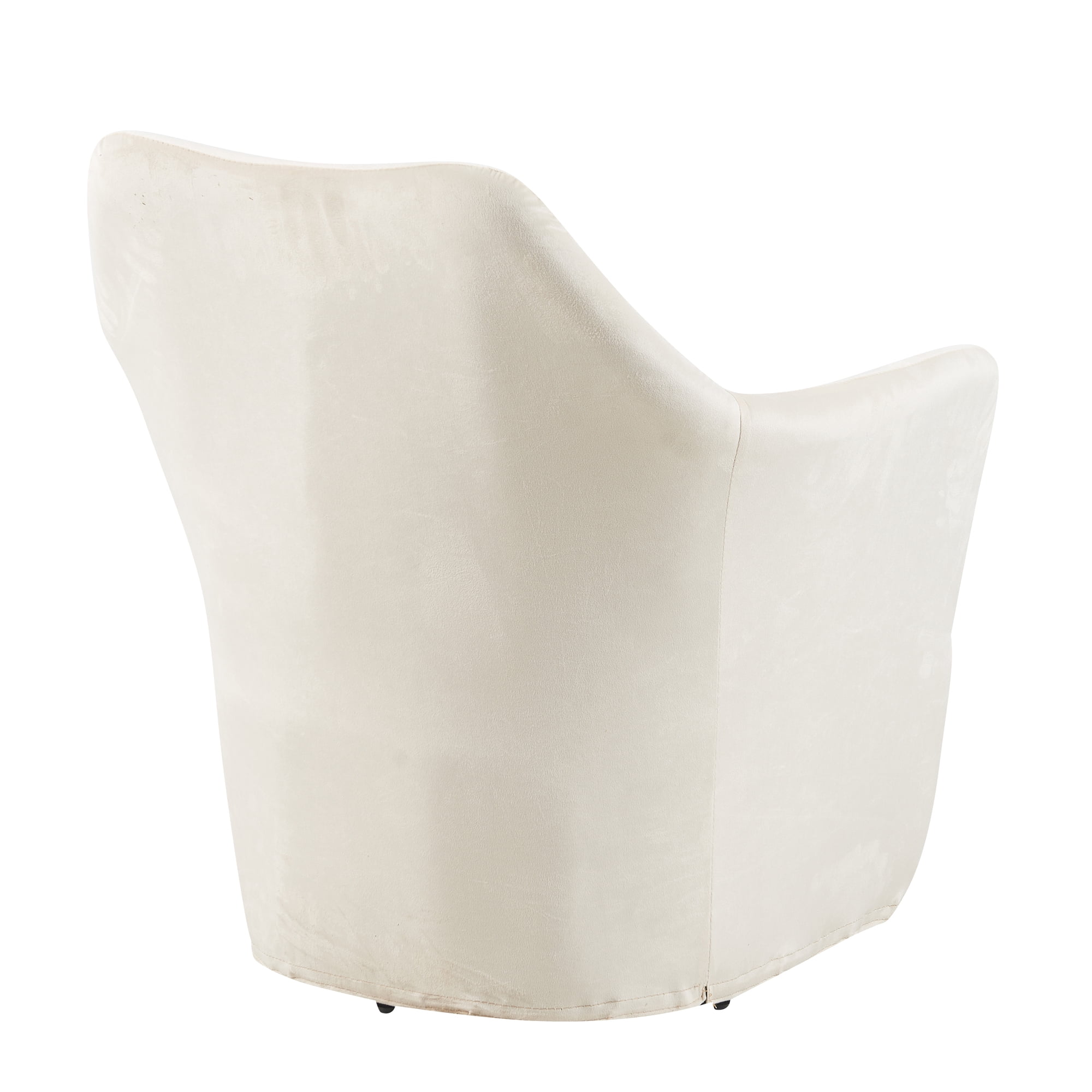 Euroco Furniture Style 2 in 1 Pet Friendly Mid Century Modern Accent Chair Soft Fabric Upholstered Leisure Armchair for Living Room Bedroom Home and Office, White