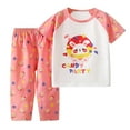 thumbnail image 1 of TZEWGL 2 Piece Cartoon Printed Short Sleeved Tops And Pants Outfit Sets For Girl Home And Outside Wear For Infants size 12-18M, 1 of 3