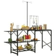 thumbnail image 2 of Outsunny Folding Camp Kitchen, Cooking Station with Adjustable Lamp Stand, 2 of 9