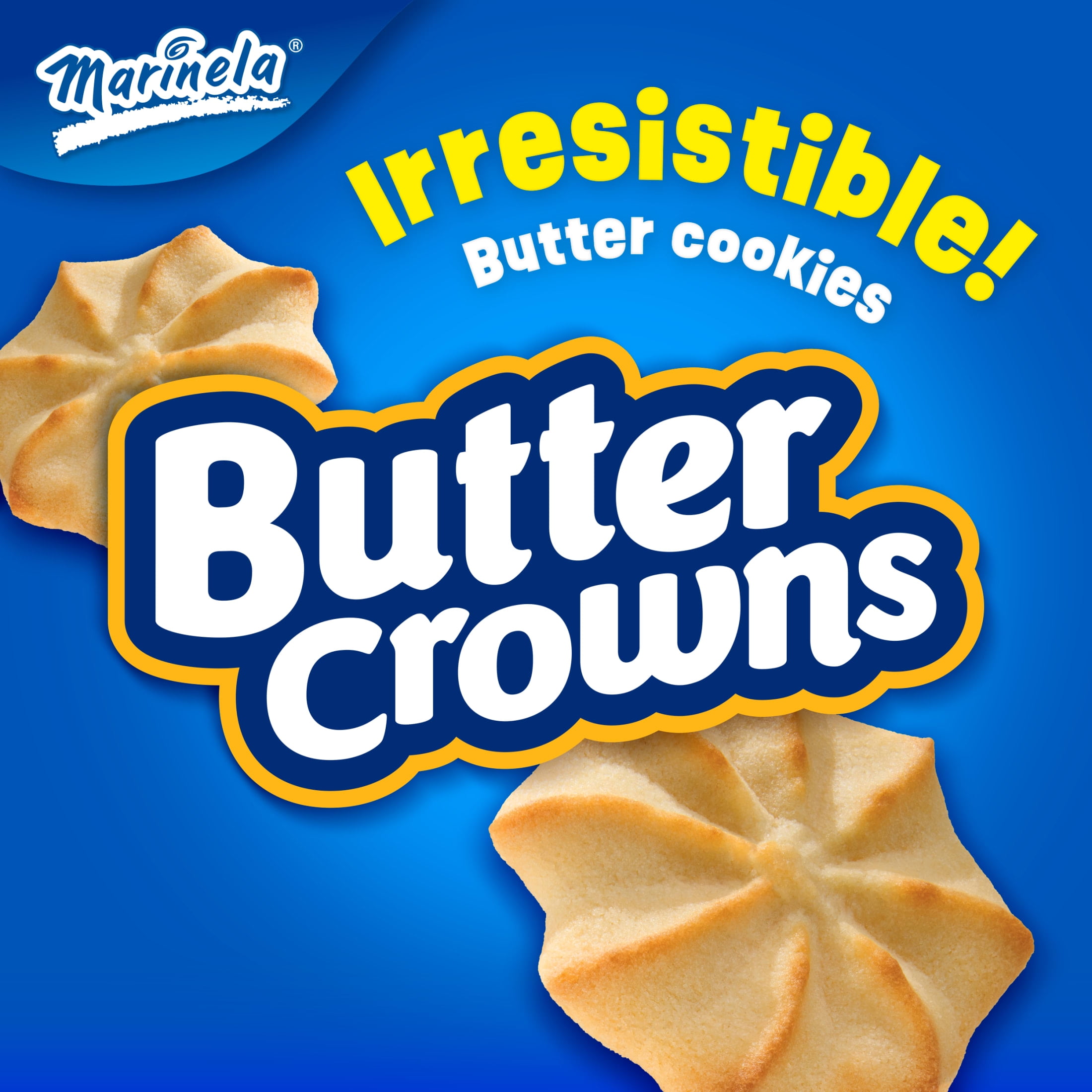 Marinela Butter Crowns Butter Flavored Cookies, 10 Count, Cookies, 2.65 oz Bag