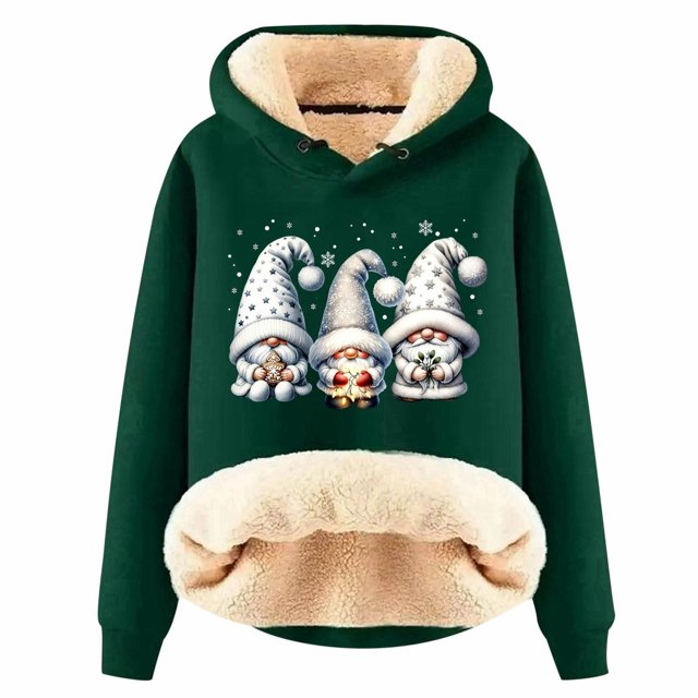 WILLBEST Sudadera con Capucha para Mujer, Estampado Navideño y de Cordero, Ideal para Otoño/Invierno Grande
