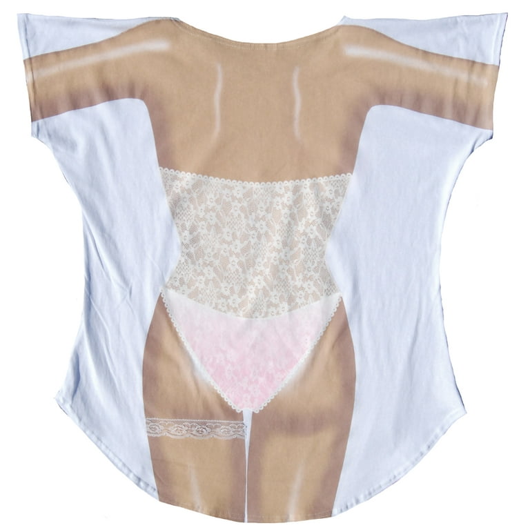 LA Imprints Fantasy Coverup Pink Lingerie Bikini Body Coverup T-Shirt 