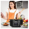 thumbnail image 5 of Magnifique 8 Quart Programmable Slow Cooker, Kitchen Appliances, Perfect Kitchen Small Appliance for Family Dinners, Black Stainless Steel, 5 of 7