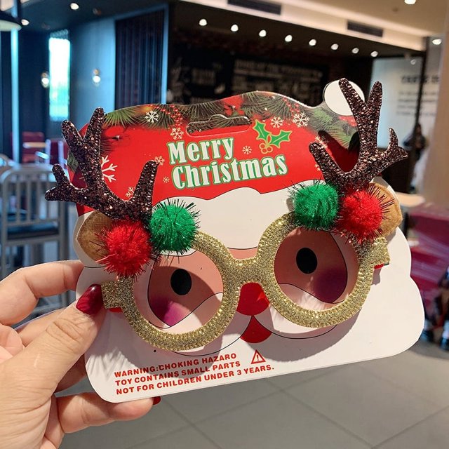 Marco de gafas de Navidad con forma de alce hembra, divertido marco de regalo, regalo de Navidad para estudiantes, espejo decorativo para fiesta