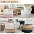 thumbnail image 4 of UniMall 115L Extra Large Blanket Basket for Apartment Décor, Woven Baby Laundry Hamper Shoe Basekts for Entryway, Wicker Storage Basket for Organizing, Camel Mix & Black, 4 of 14