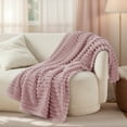 thumbnail image 6 of U by Bedsure Pale Mauve Fleece Throw-XL Blanket for Couch - Super Soft Cozy Blankets for Women, Girls, 50x70 inches, 6 of 6