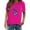 Hot Pink, variant on Shirts for Women Plus Size Short Sleeve Casual Tops Fashion Trend Butterfly Print Round Neck Top T-Shirts