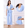 thumbnail image 2 of DARING DIVA 2Pcs Women's Work Office Outfits Dressy Blazer Pantsuit Set M Light Blue, 2 of 7