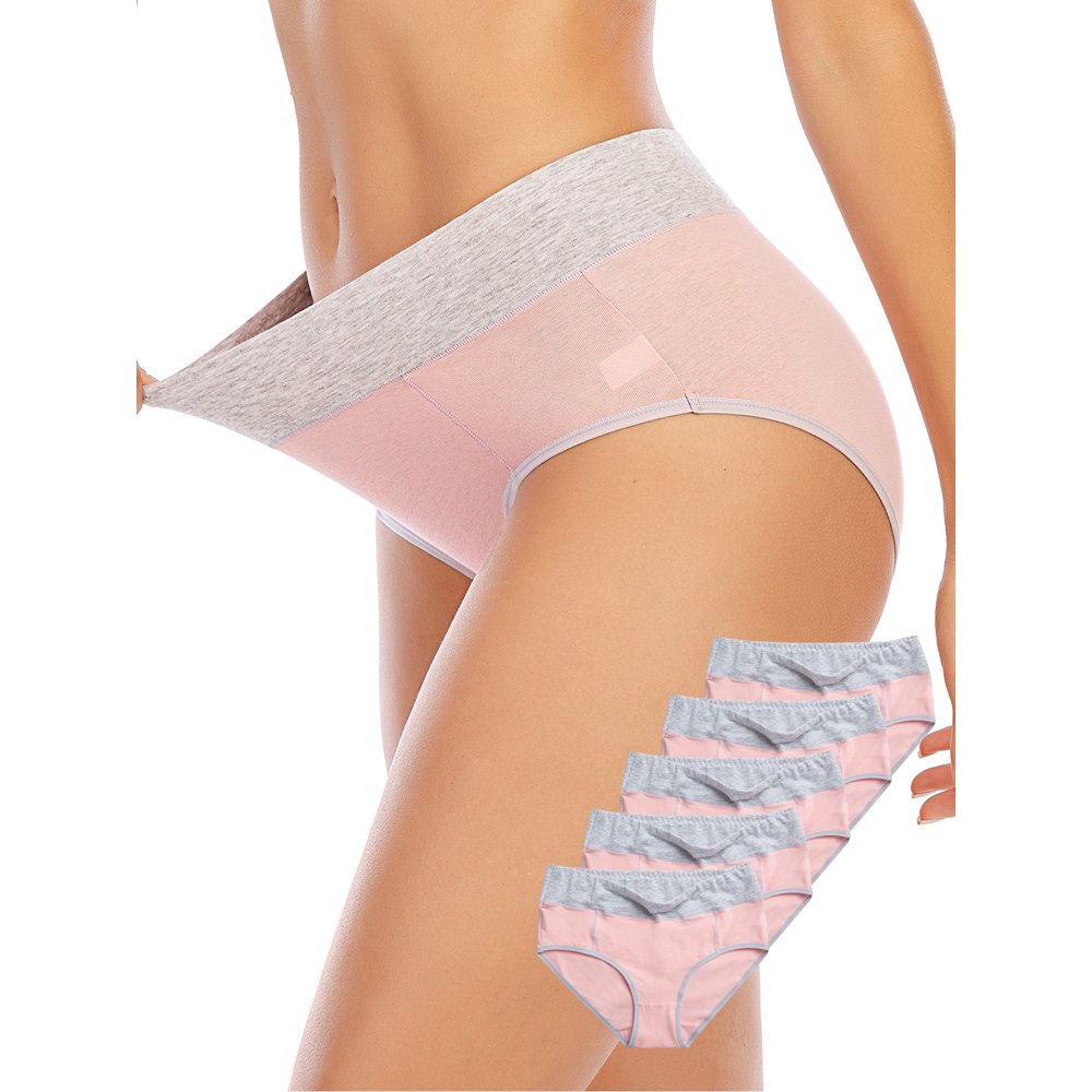 Lelinta Women's Plus Size Cotton Underwear High Cut Soft Breathable