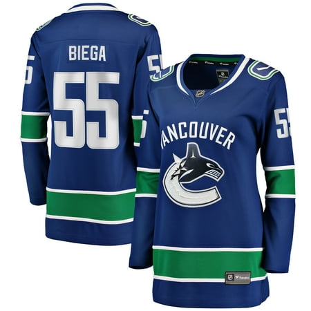 Vancouver Canucks Jersey - Alex Biega Vancouver Canucks Fanatics Branded Women's Home Breakaway Player Jersey - Blue