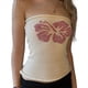 thumbnail image 1 of Top de Tubo Sin Tirantes con Estampado Floral para Mujer, Estilo Y2K, de Punto, Estilo Bandeau, para Verano Albaricoque M, 1 of 9