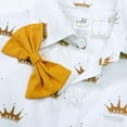 thumbnail image 6 of LYMAYTER Kids Toddler Boys Formal Gown Outfit Baby Stripes Short Sleeve Shirt with Bowtie and Shorts Set for 9m-7 Years, 6 of 9