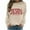 Khaki, variant on Christmas Ssweatshirts for Women Xmas JESUS Print Shirts Casual Holiday Long Sleeve Crew Neck Fleece Pullover Tops