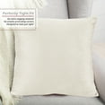 thumbnail image 2 of Nestl Velvet Throw Pillow Covers Solid Square Soft Decorative Pillow Cover for Sofa, 16" x 16", Off White, Pack of 2, 2 of 8