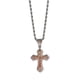 thumbnail image 3 of Collar con colgante de cruz de circonita y cadena de acero inoxidable. B-champán, 3 of 6