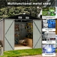 thumbnail image 4 of GVDV 8 x 6 ft Metal Outdoor Storage Shed , Metal Shed with Updated Frame, Lockable Doors & Waterproof, Brown, 4 of 12