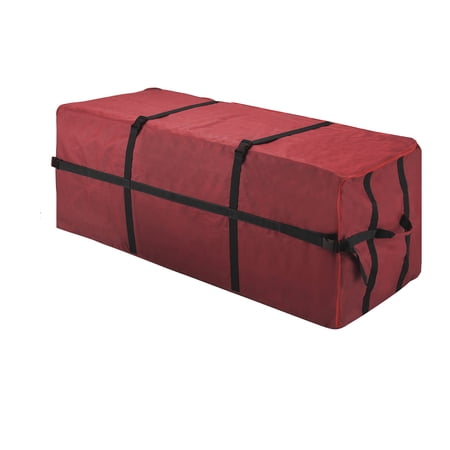 Christmas Tree Storage Bag- For up to 6 FT Artificial Trees- Burgundy Canvas & Binding Straps- Protects Holiday Decorations & Inflatables by Elf Stor