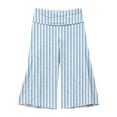 thumbnail image 6 of Dwellite Wide Leg Cropped Pants for Women Low Rise Fold Over Stretch Pants for Summer Beach Holiday Streetwear Light Blue L, 6 of 8