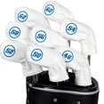 thumbnail image 1 of DYNWAVECA 8Pcs Golf Iron Club Head Covers Embroidery Golfer Gift with Degree Protector White, 1 of 10