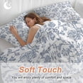 thumbnail image 5 of Blue Flower Bedding 3 Piece Duvet Cover Set Twin Size, Vintage Farmhouse Boho Leaf Spring Summer Soft Microfiber Comforter Cover with Zipper Closure & Pillowcases, Wrinkle & FadeResistant Quilt Cover, 5 of 9