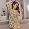 thumbnail image 3 of Honeii Paisley Floral 1 Print Women's Loose Short Sleeve Nightgown, Soft Cotton Sleepwear, Comfy Loose Fit Pajama Dress for Sleep and Lounge, 3 of 6