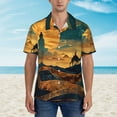 thumbnail image 2 of Haiem Sunset Desert Journey Printed Hawaiian Shirt for Men - Men’s Casual Beach Summer Shirts - Stretch Fabric with Modern Fit-3X-Large, 2 of 7