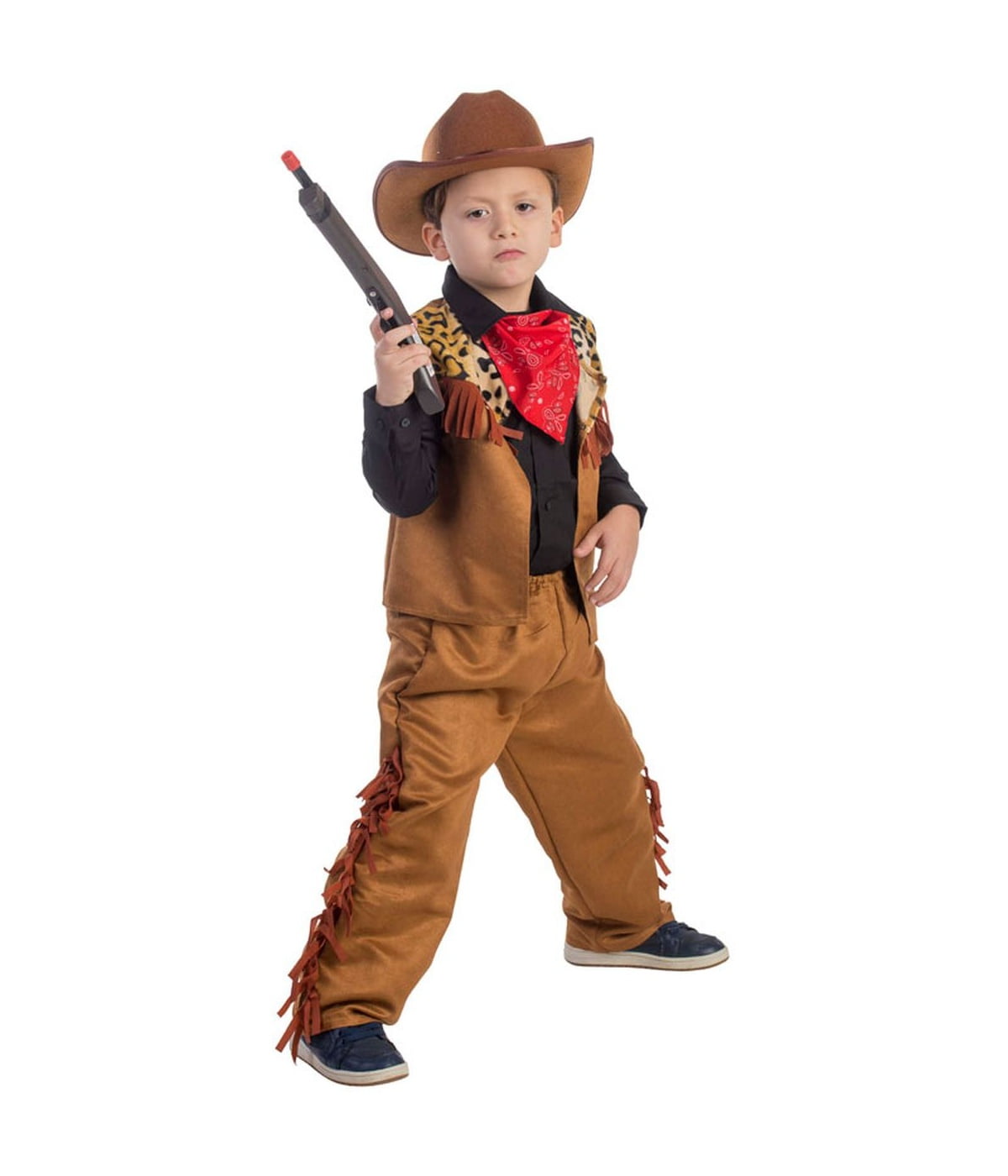Baby Boy Girl Cowboy Sheriff Costume Fancy Dress Outfit Scarf Hat Set 3 6 12 18M 