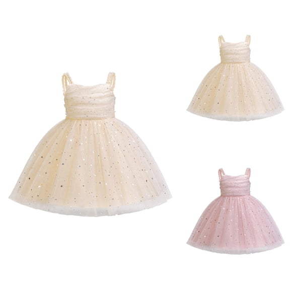 Dresses for Girls Flower Girl Dress Girls Dresses Party Dress For Toddlers Kids Beach Casual Sleeveless Tutu Gown With Beaded Straps Flower Girl Performance Outfit